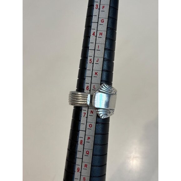 Handmade Antique Silver Plated Spoon Ring: Rogers Bros Filigree pattern - Picture 8 of 9